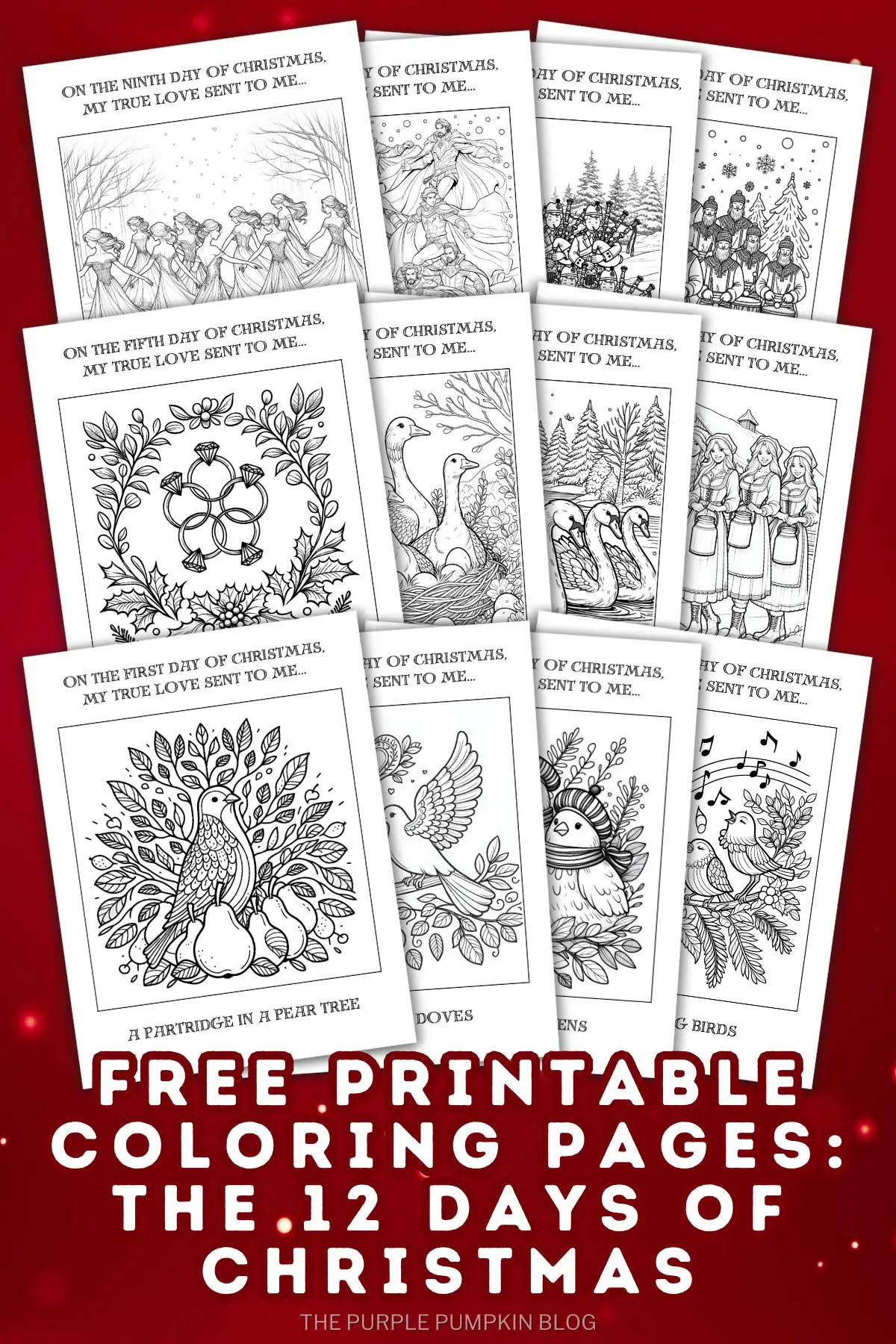Free 12 Days Of Christmas Coloring Pages Printable For Adults Free 12 Days Of Christmas Coloring Pages Printable For Adults
