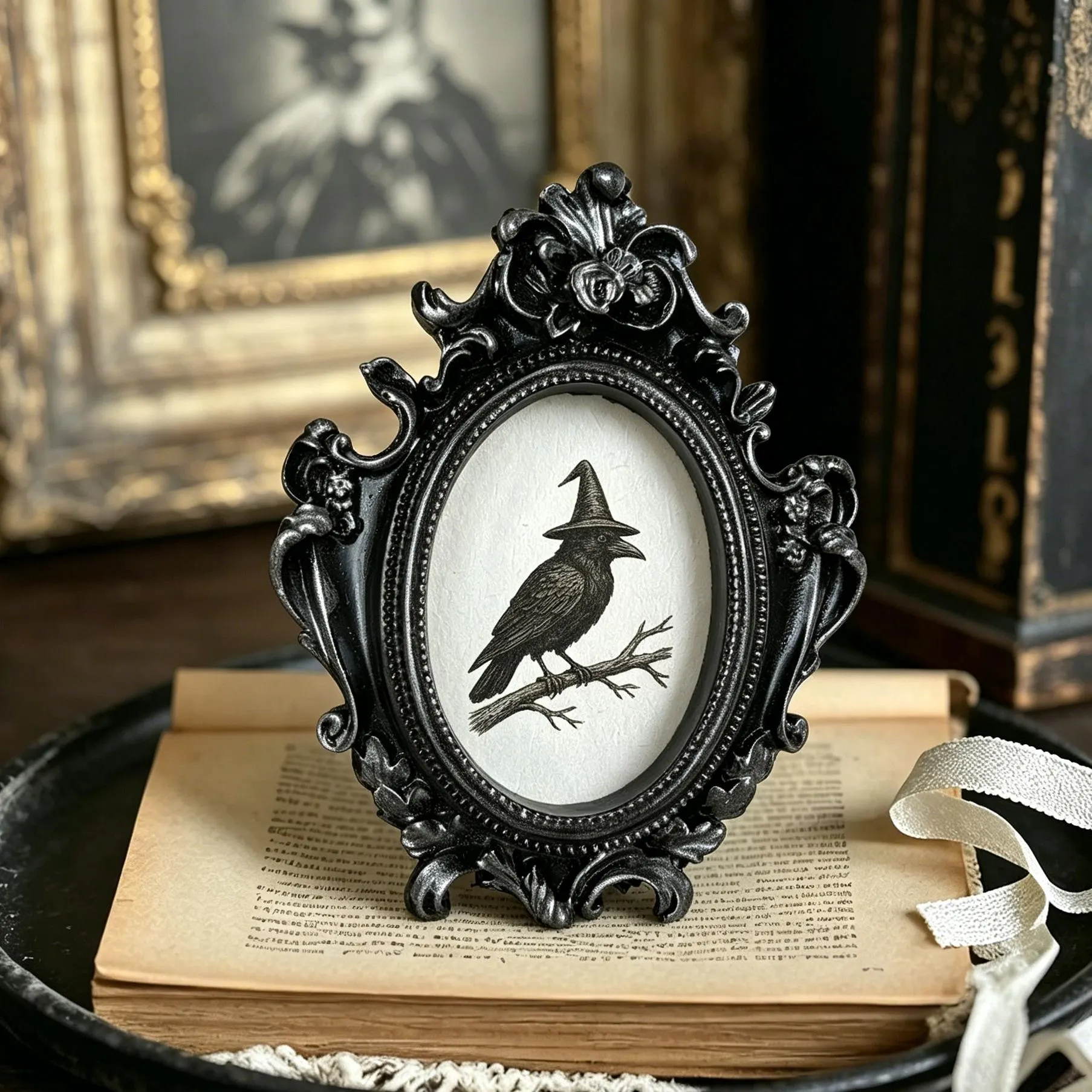 Halloween Art Print Oval Frame Halloween Art Print Oval Frame