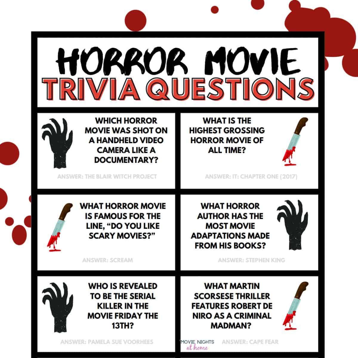 Horror Movie Trivia Questions And Answers Printable Horror Movie Trivia Questions And Answers Printable