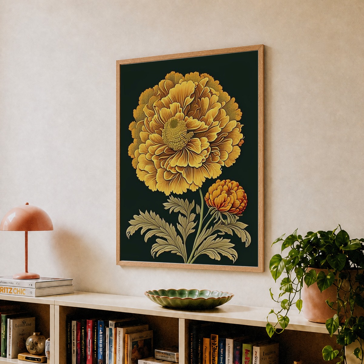 Marigold 3 Floral Botanical Vintage Poster Marigold 3 Floral Botanical Vintage Poster
