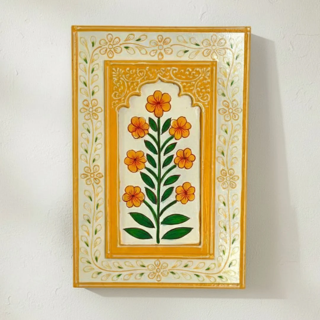 Marigold Yellow Wooden Wall Frame Marigold Yellow Wooden Wall Frame