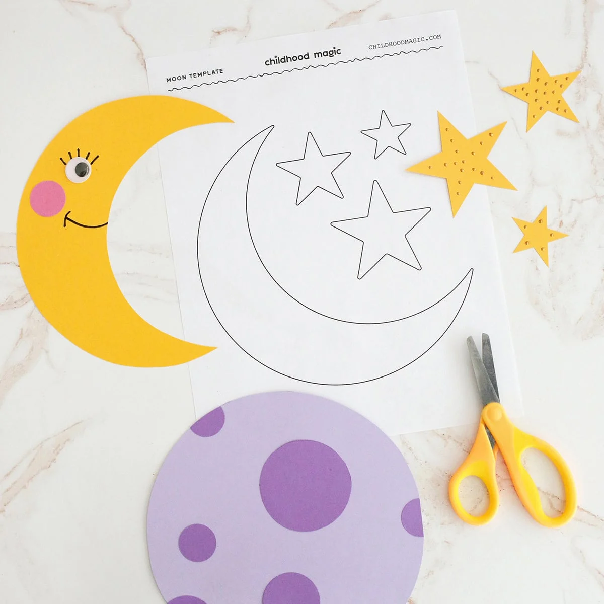 Moon Template Free Printable Coloring Page Moon Template Free Printable Coloring Page