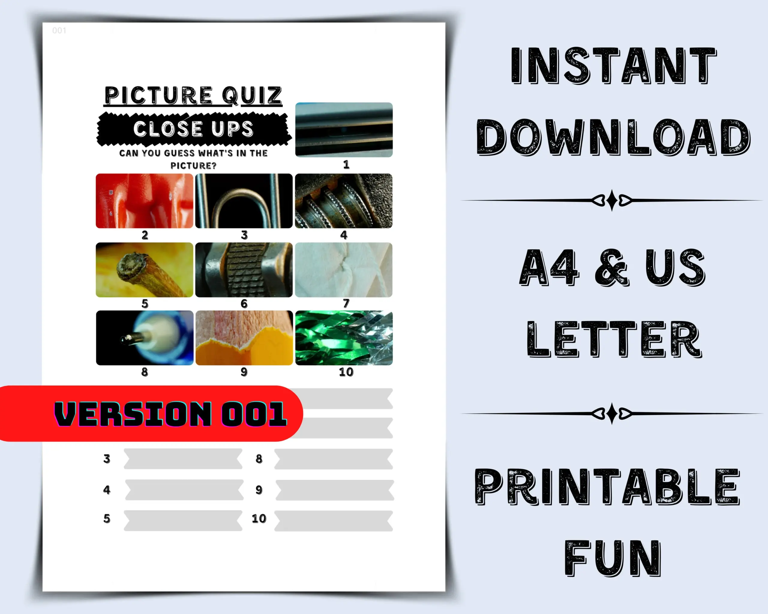 Printable Picture Quiz Close Up Trivia Printable Picture Quiz Close Up Trivia