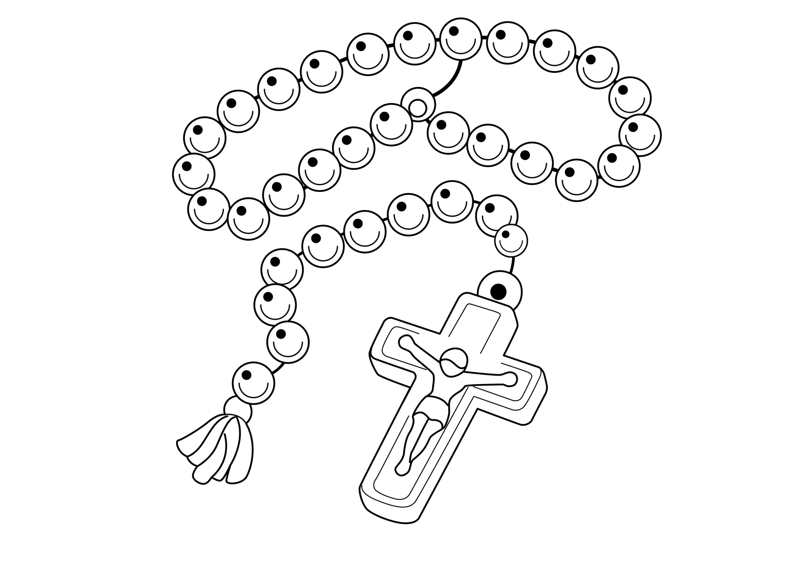Rosary Beads Coloring Page