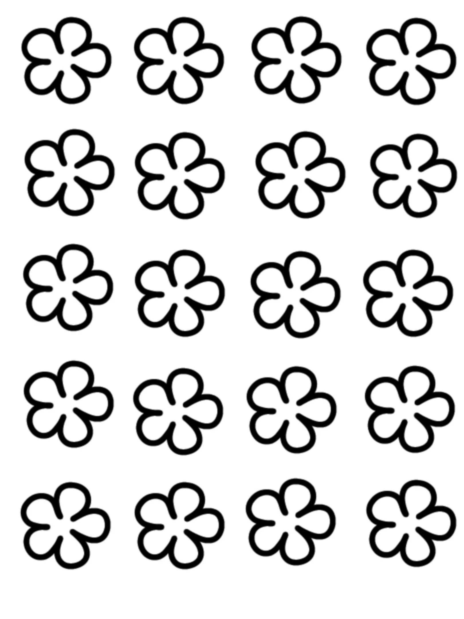 Simple Small Flowers Coloring Page Jpeg