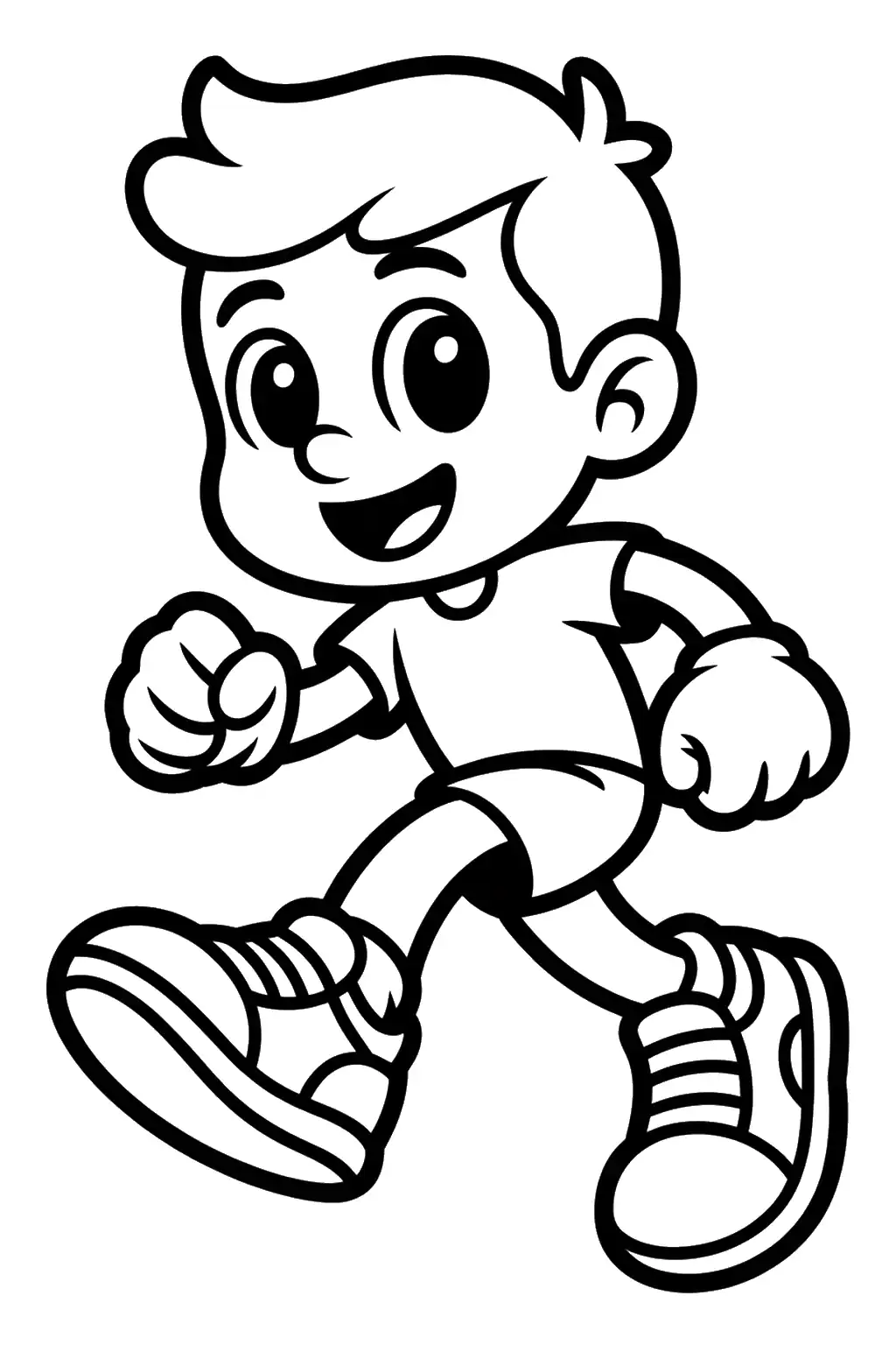 Smiling Boy In Big Shoes