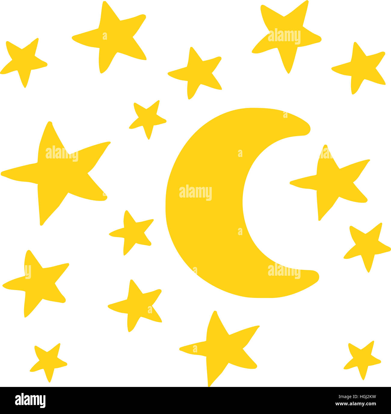 Stock Photo Night Sky With Moon And Stars Hand Drawn 130704333
