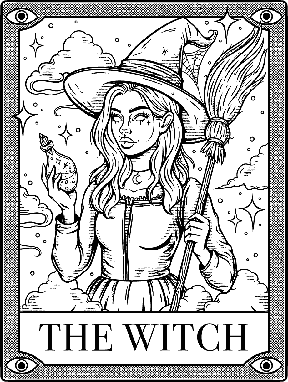 The Witch Coloring Page The Witch Coloring Page